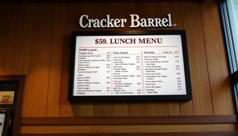 cracker barrel $5.99 lunch menu with prices