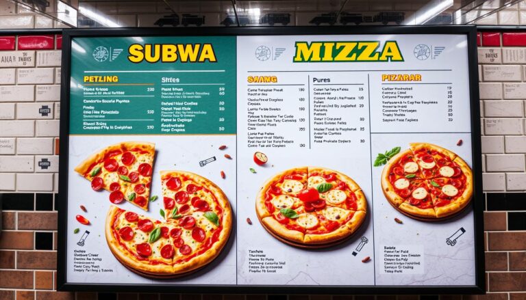 Subway Pizza Menu with Prices