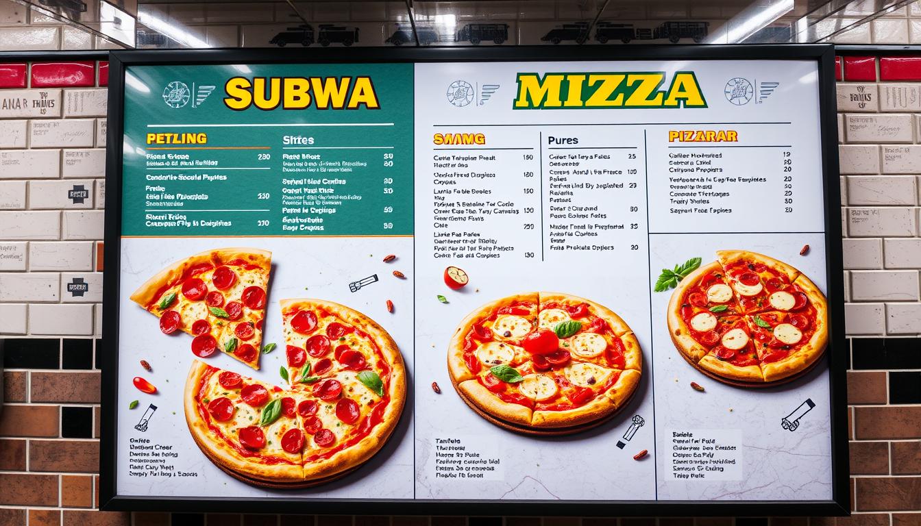 Subway Pizza Menu with Prices
